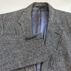 Lands' End Mens‎ 42 Gray Tweed Silk Blazer Jacket Sports Coat Vintage
